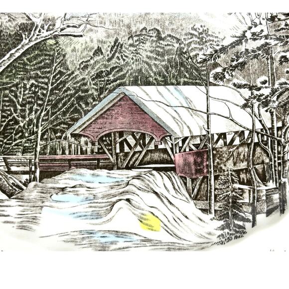 Johnson Bros Friendly Village Covered Bridge 15.25" Oval Serving Platter-Nice! - Picture 2 of 8